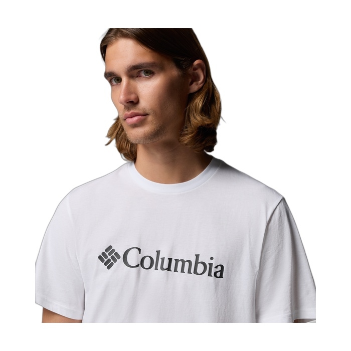 Ανδρική λευκή μπλούζα Columbia με λογότυπο 2155001-100