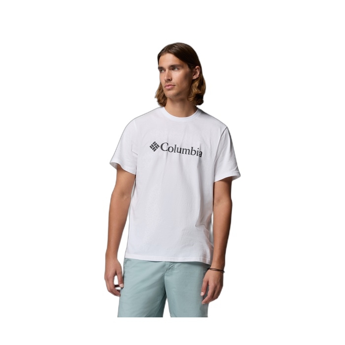 Ανδρική λευκή μπλούζα Columbia με λογότυπο 2155001-100