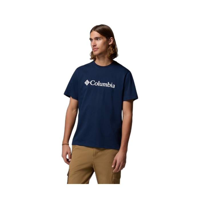 Ανδρικό βαμβακερό μπλε T-shirt Columbia με λογότυπο 2155001-464