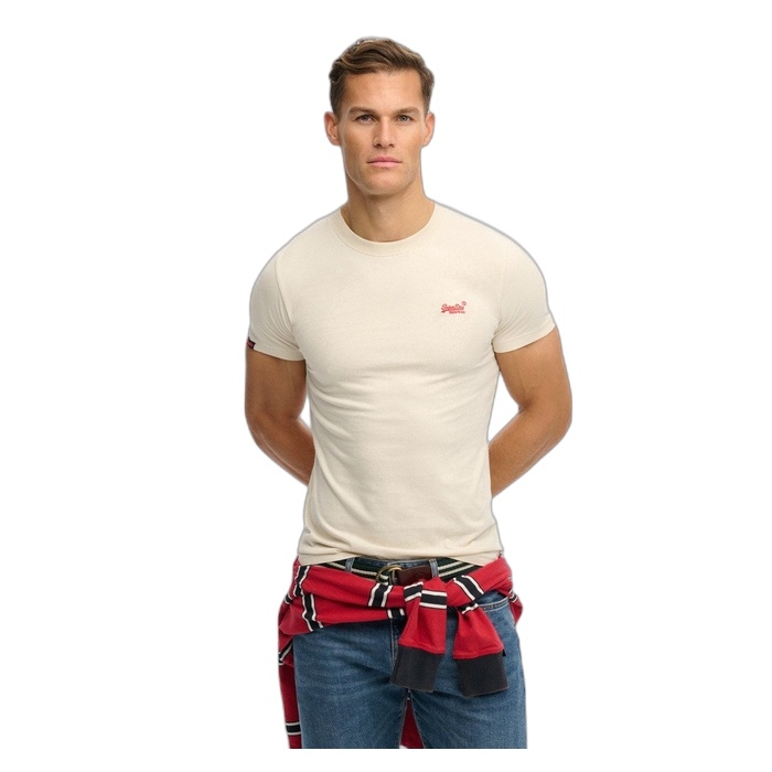 Superdry ανδρικά T-shirts με λογότυπο, σε μπεζ χρώμα M1011245A-j7k