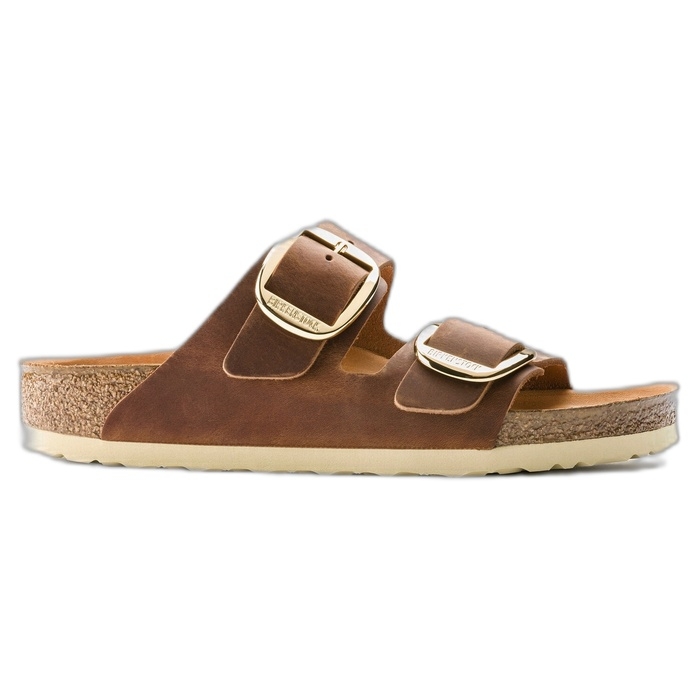 Δερμάτινα πέδιλα Birkenstock Big Buckle με μεγάλη αγκράφα σε κονιάκ χρώμα 1011073