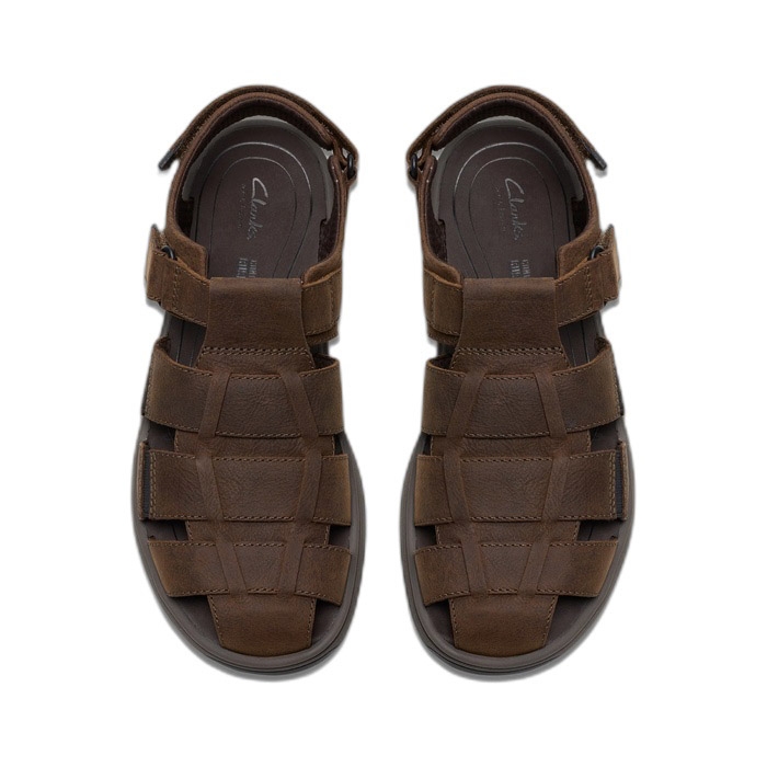 Ανδρικά δερμάτινα κλειστά πέδιλα Clarks Saltway Cove Dark Brown 26176900