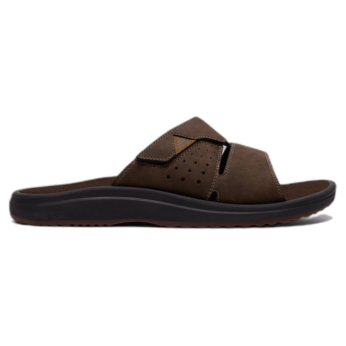 Δερμάτινες ανδρικές καφέ παντόφλες Clarks Brinkley Slide 26187570