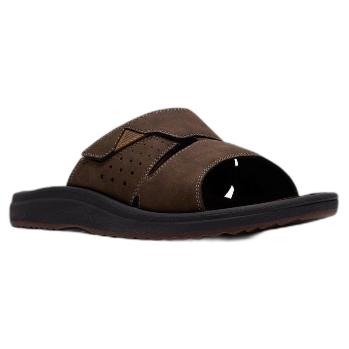 Δερμάτινες ανδρικές καφέ παντόφλες Clarks Brinkley Slide 26187570