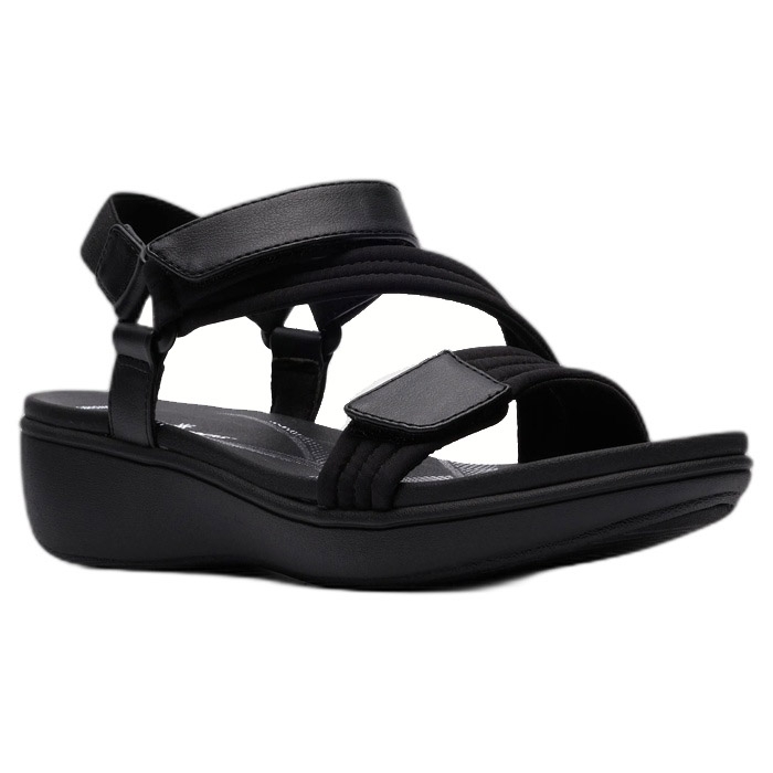 Clarks Μαύρο γυναικείο πέδιλο με βέλτρο Brinkley Rae Sun 26186834