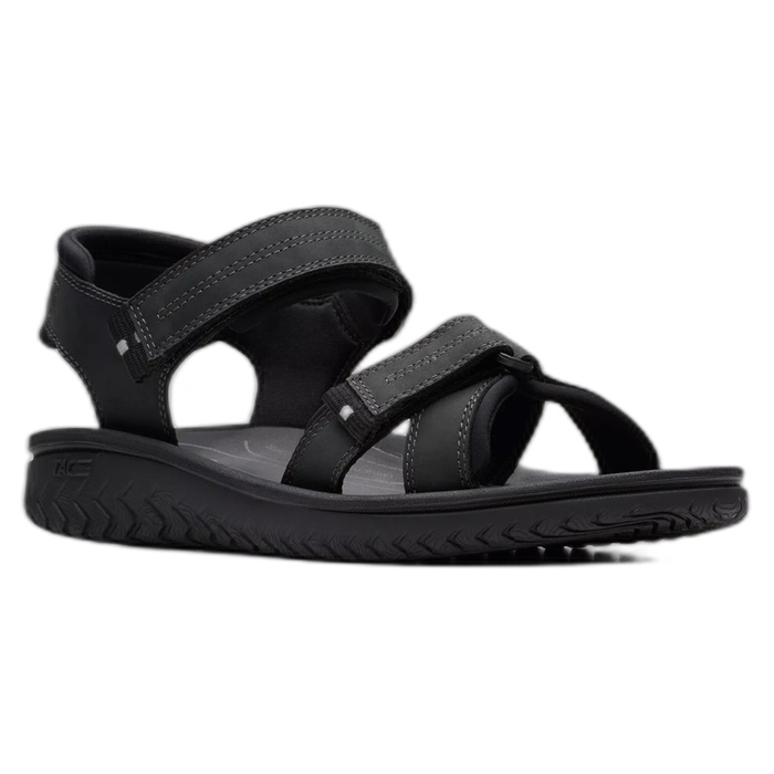 Ανδρικά δερμάτινα πέδιλα Clarks Wesley Shore Black 26182010