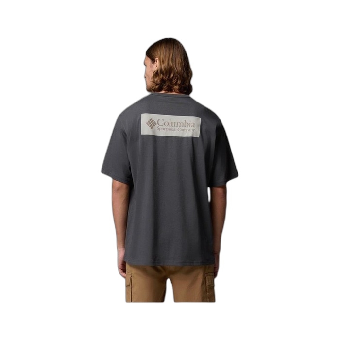 Ανδρικό T-shirt Columbia σε γκρι χρώμα και στάμπα πίσω 2155061