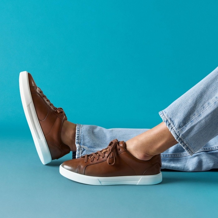 Clarks ανδρικά sneakers Romsey Lace Tan 26182592