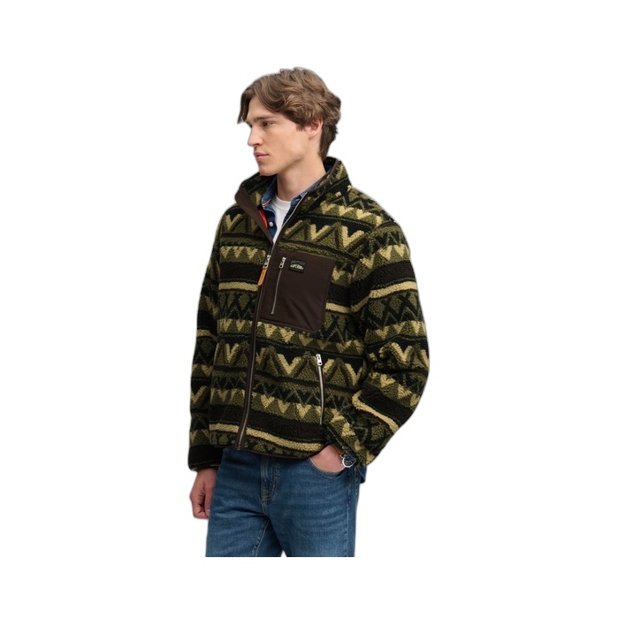 Πράσινη ανδρική ζακέτα Superdry με φερμουάρ 2014576A-M5H