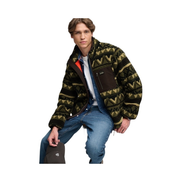 Πράσινη ανδρική ζακέτα Superdry με φερμουάρ 2014576A-M5H