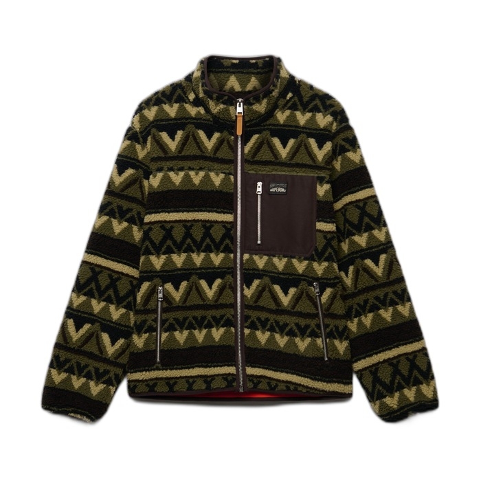 Πράσινη ανδρική ζακέτα Superdry με φερμουάρ 2014576A-M5H