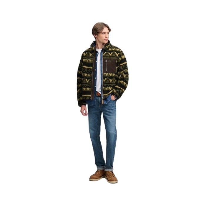 Πράσινη ανδρική ζακέτα Superdry με φερμουάρ 2014576A-M5H