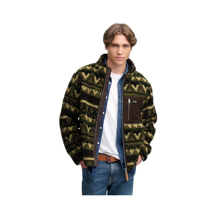Πράσινη ανδρική ζακέτα Superdry με φερμουάρ 2014576A-M5H