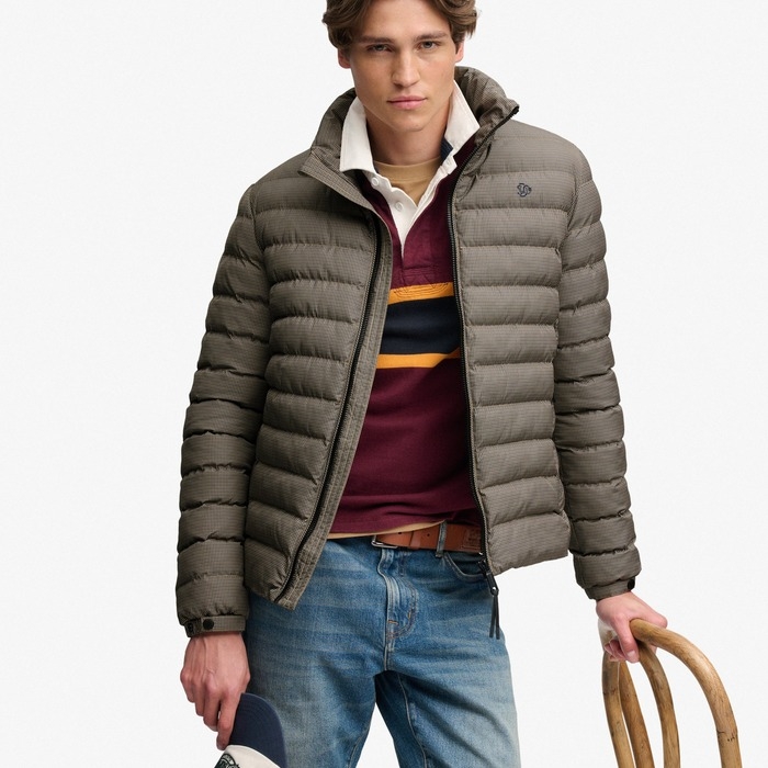 Ανδρικά μπουφάν Superdry Fuji Estate Brown Heritage Check M5012527A-M7Q