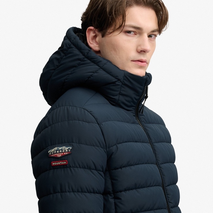 Ανδρικό μπλε μπουφάν Superdry Fuji M5012433A-CFT με κουκούλα