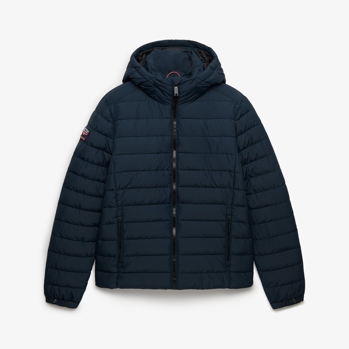 Ανδρικό μπλε μπουφάν Superdry Fuji M5012433A-CFT με κουκούλα