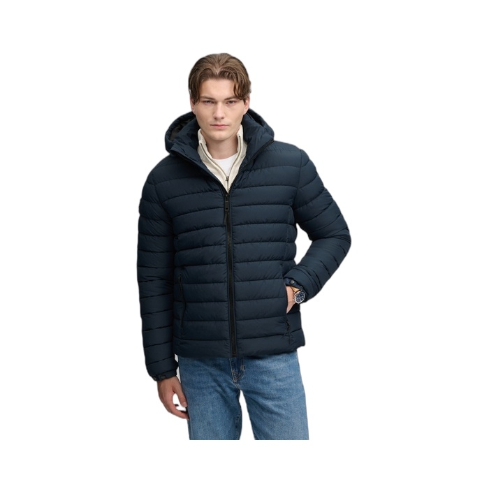 Ανδρικό μπλε μπουφάν Superdry Fuji M5012433A-CFT με κουκούλα