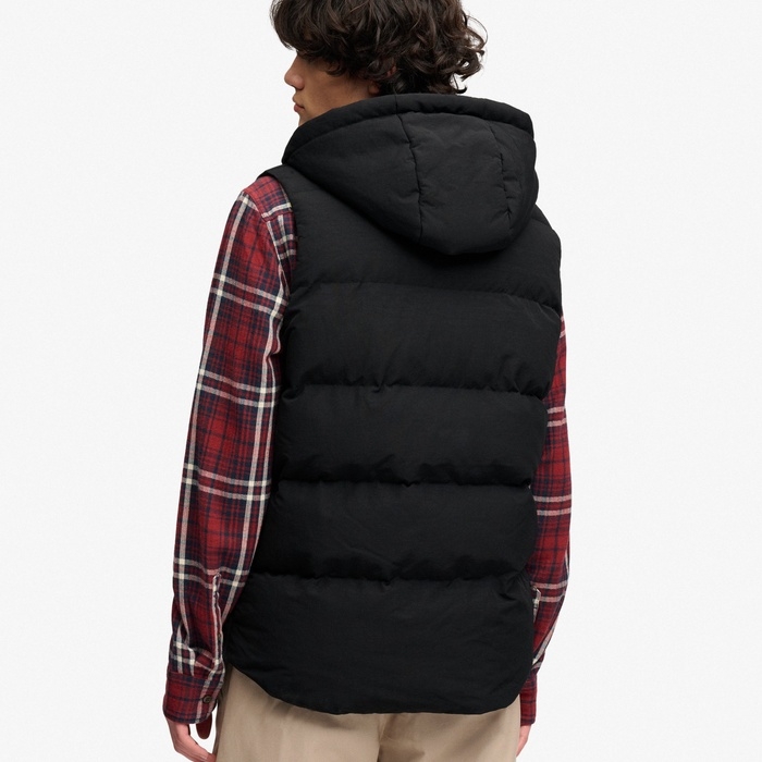 Μαύρο γιλέκο Superdry με κουκούλα M5012425A-12A