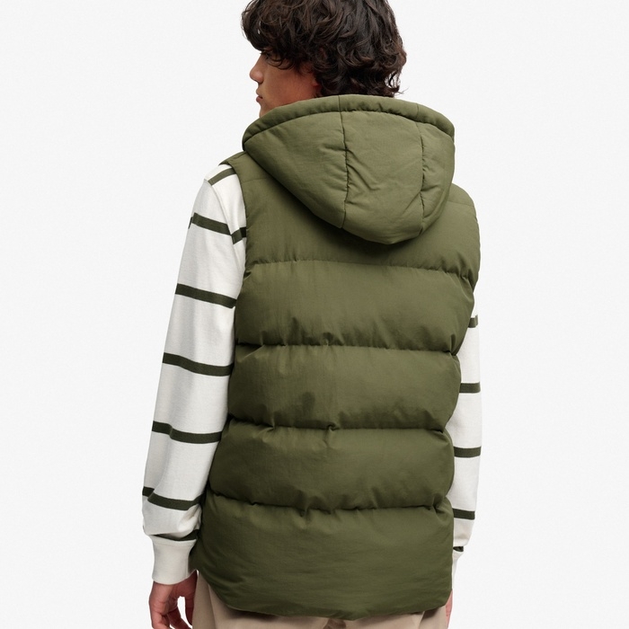 Superdry ανδρικό πράσινο αμάνικο γιλέκο με κουκούλα M5012425A-GVK