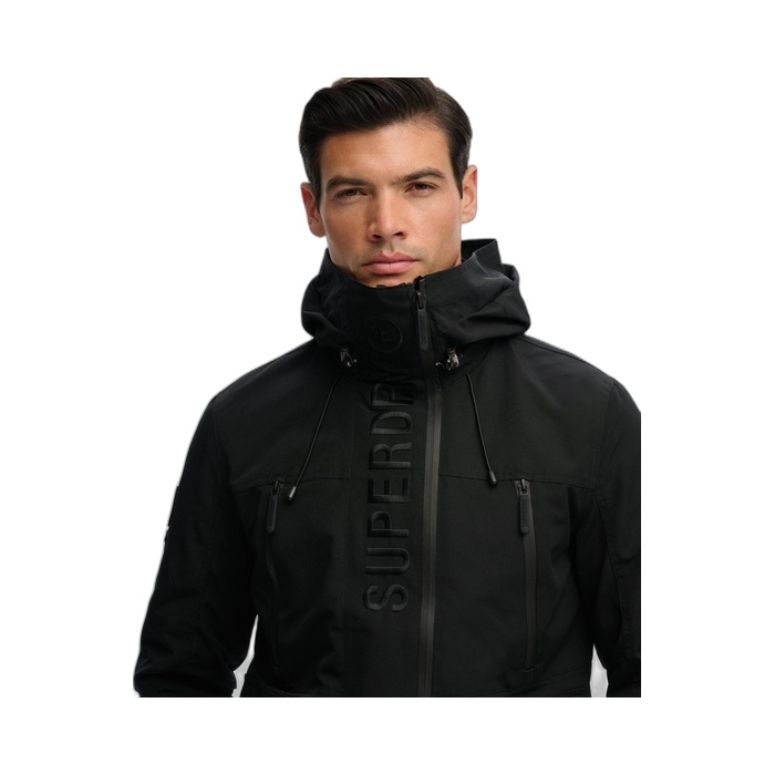 Ανδρικό μαύρο μπουφάν Superdry windbreaker με κουκούλα M5012324A-02A