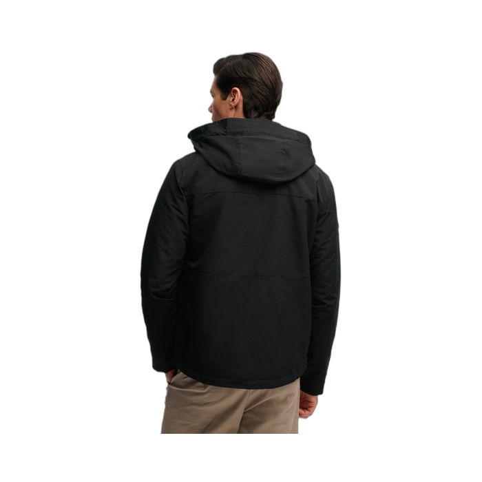 Ανδρικό μαύρο μπουφάν Superdry windbreaker με κουκούλα M5012324A-02A