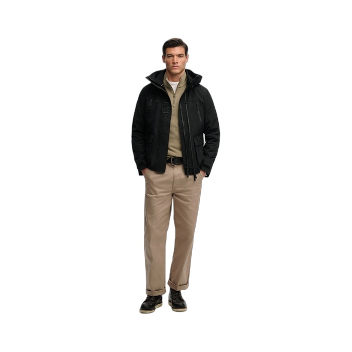 Ανδρικό μαύρο μπουφάν Superdry windbreaker με κουκούλα M5012324A-02A
