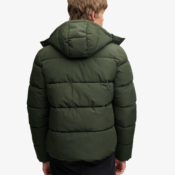 Ανδρικά puffer μπουφάν Superdry σε πράσινο χρώμα με αποσπώμενη κουκούλα M5012429A-1KM