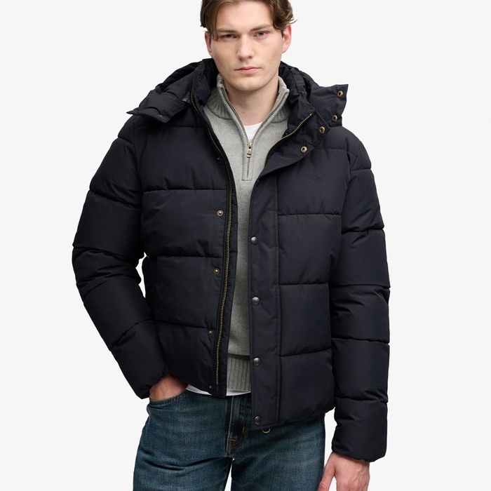 Superdry μπουφάν puffer ανδρικά με κουκούλα M5012429A-02A