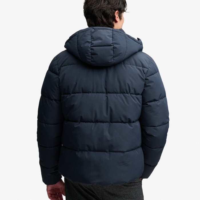 Ανδρικά μπλε superdry puffer μπουφάν με αποσπώμενη κουκούλα M5012429A-98T