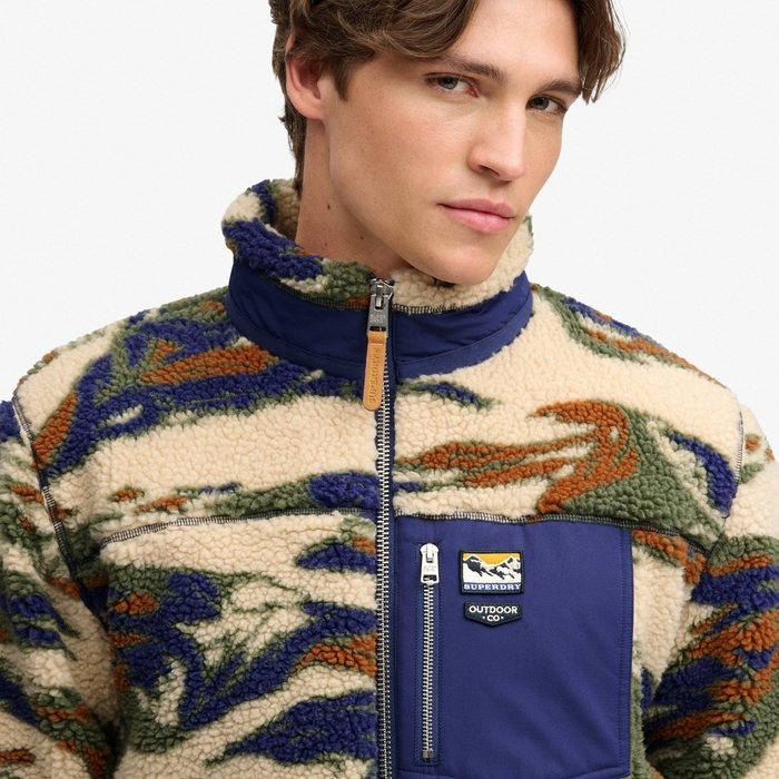 Ανδρικό Superdry Terrain Fleece Zip Through 2014576A-M9E khaki