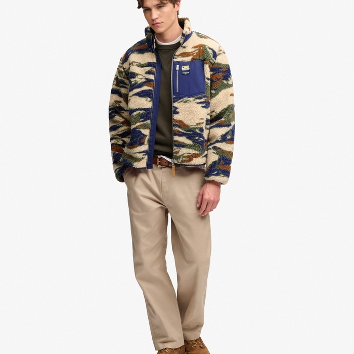 Ανδρικό Superdry Terrain Fleece Zip Through 2014576A-M9E khaki