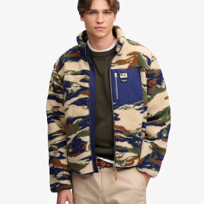 Ανδρικό Superdry Terrain Fleece Zip Through 2014576A-M9E khaki