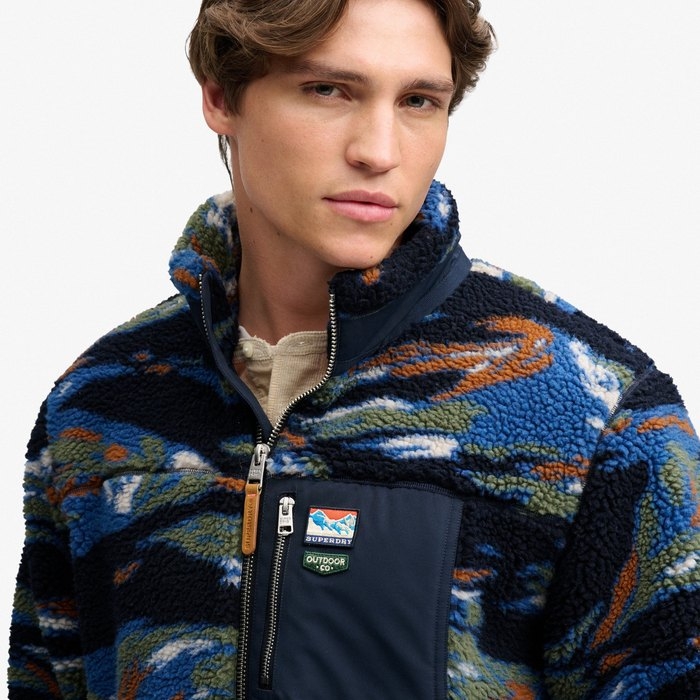 Superdry ανδρικά fleece ζακέτες Terrain Fleece Zip Through 2014622A-M9F navy