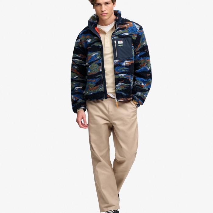 Superdry ανδρικά fleece ζακέτες Terrain Fleece Zip Through 2014622A-M9F navy