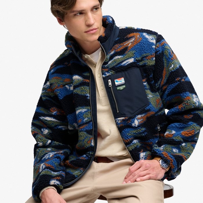 Superdry ανδρικά fleece ζακέτες Terrain Fleece Zip Through 2014622A-M9F navy