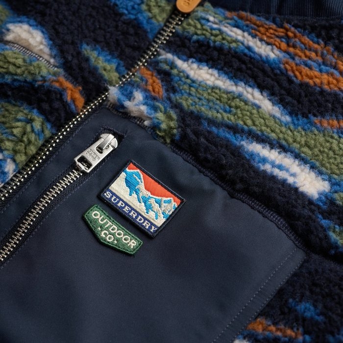 Superdry ανδρικά fleece ζακέτες Terrain Fleece Zip Through 2014622A-M9F navy