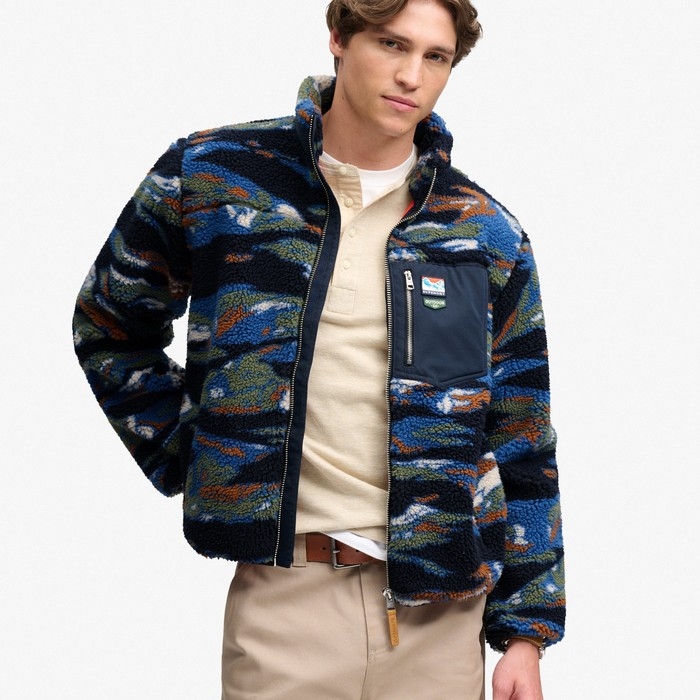 Superdry ανδρικά fleece ζακέτες Terrain Fleece Zip Through 2014622A-M9F navy