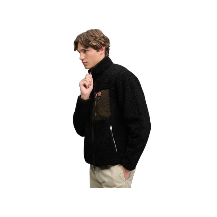 Superdry ανδρικό μαύρο fleece Vintage Retro Full Zip M2014632A-GS8