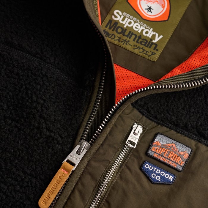 Superdry ανδρικό μαύρο fleece Vintage Retro Full Zip M2014632A-GS8