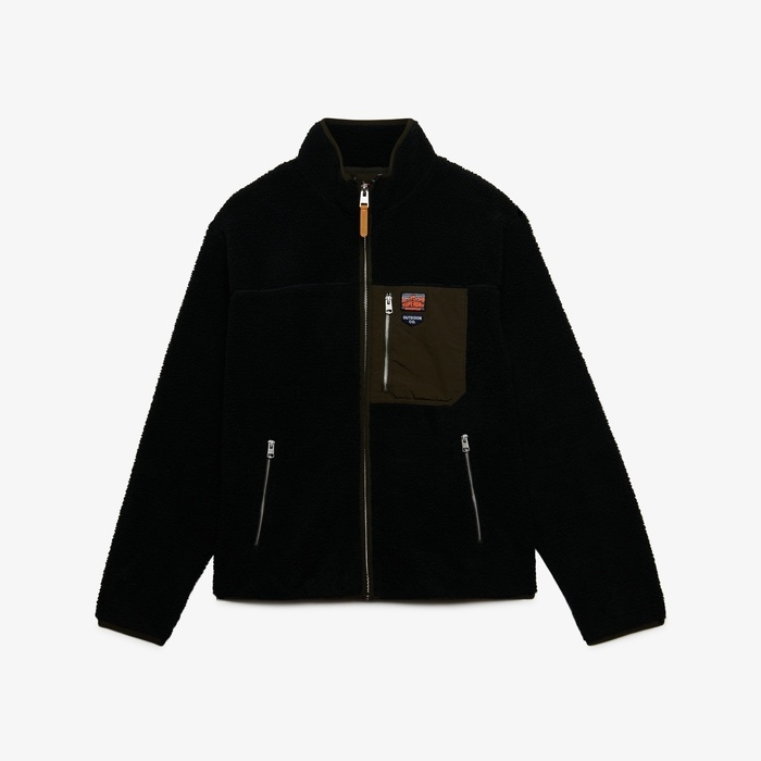Superdry ανδρικό μαύρο fleece Vintage Retro Full Zip M2014632A-GS8
