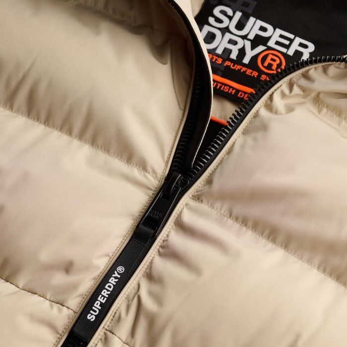 Superdry ανδρικά μπουφάν Puffer σε μπεζ χρώμα M5011905A-L5O