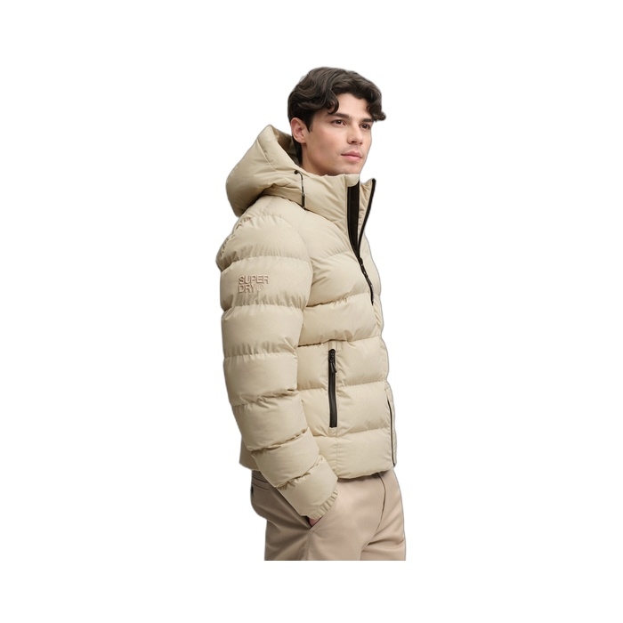 Superdry ανδρικά μπουφάν Puffer σε μπεζ χρώμα M5011905A-L5O