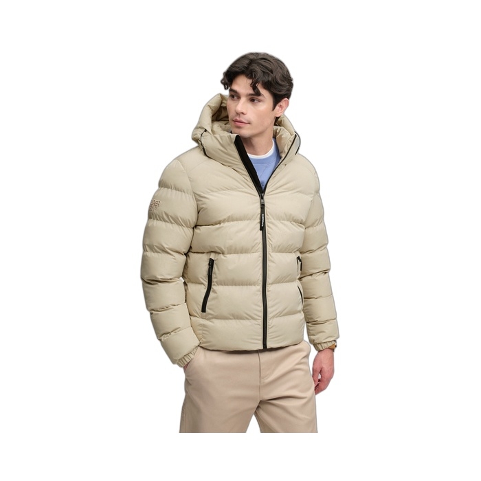 Superdry ανδρικά μπουφάν Puffer σε μπεζ χρώμα M5011905A-L5O