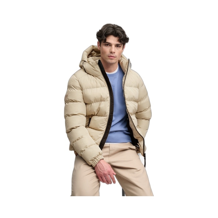 Superdry ανδρικά μπουφάν Puffer σε μπεζ χρώμα M5011905A-L5O