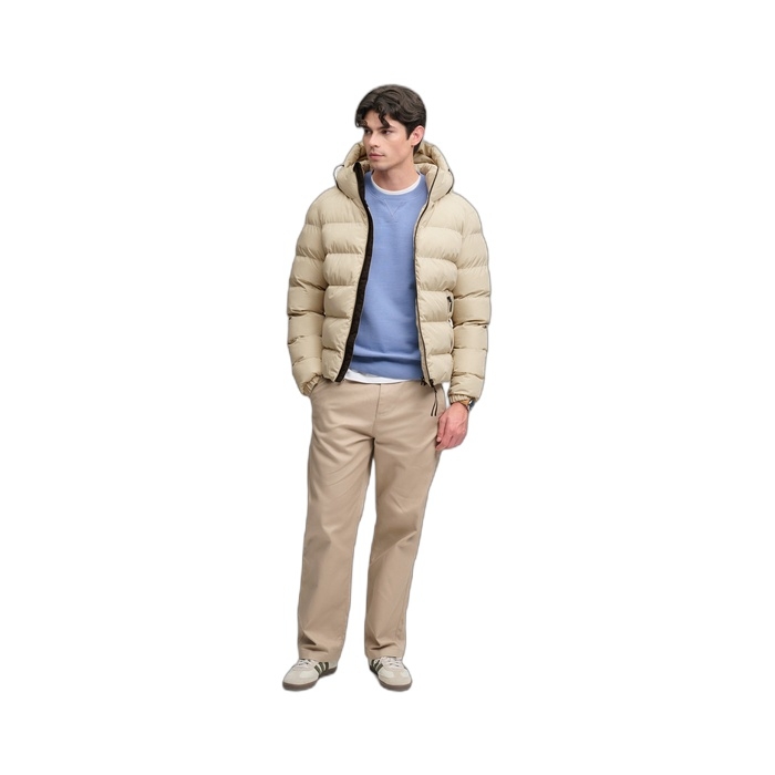 Superdry ανδρικά μπουφάν Puffer σε μπεζ χρώμα M5011905A-L5O