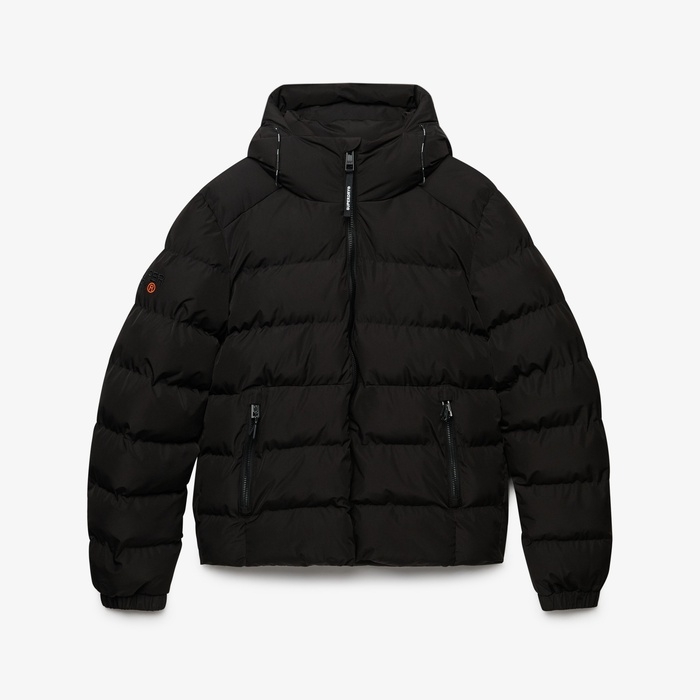 Ανδρικό μαύρο μπουφάν Puffer Superdry M5011905A-16A