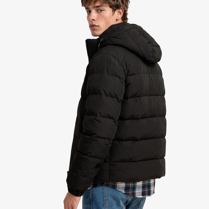 Ανδρικό μαύρο μπουφάν Puffer Superdry M5011905A-16A