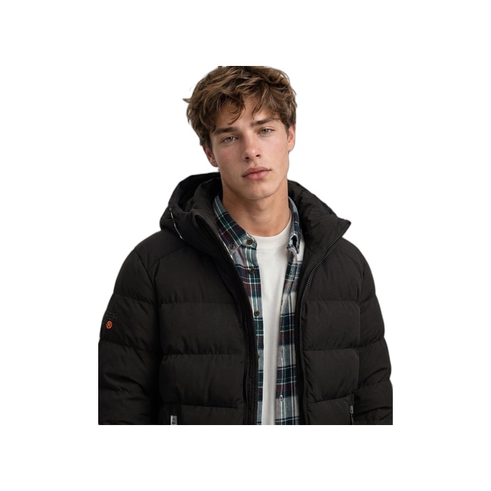 Ανδρικό μαύρο μπουφάν Puffer Superdry M5011905A-16A
