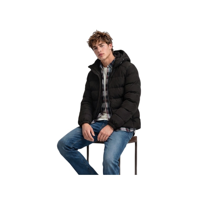 Ανδρικό μαύρο μπουφάν Puffer Superdry M5011905A-16A
