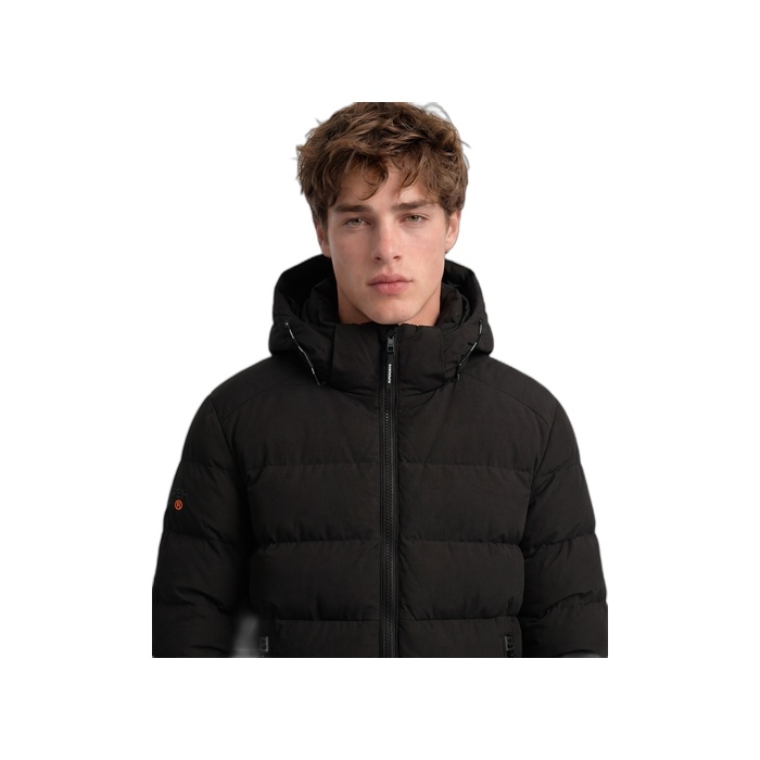 Ανδρικό μαύρο μπουφάν Puffer Superdry M5011905A-16A